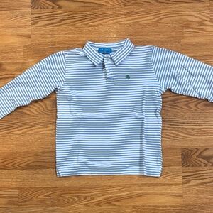 Long-Sleeve Blue & White Striped Polo for Kids